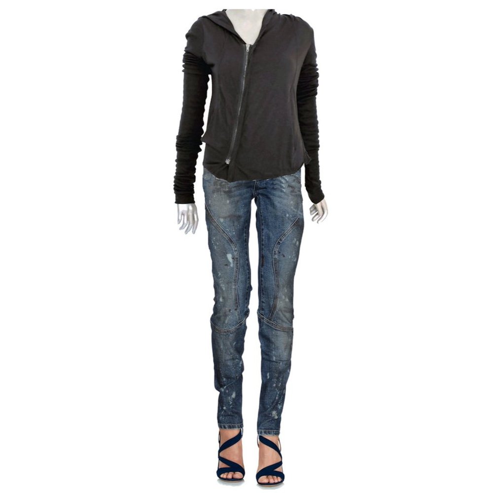 RICK OWENS LILIES ZIP FRONT HOODIE LUXE HOOD - Picture 12 of 12